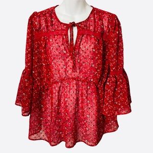 Lucky Brand  Floral Blouse 100% Polyester